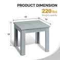 thumbnail image 4 of Ktaxon Outdoor 18in Wooden Square Side End Table, Light Gray, 4 of 6