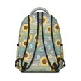 thumbnail image 3 of Sunflower and Daisy Blue Pattern Backpack for School, Cute School Bag with Adjustable Shoulder Straps and Padded Back, 15.3"x11"x7.1", 3 of 4