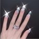thumbnail image 1 of Full Cover False Nails Tips Press On Nails Waterproof Fashionable Artificial Flame False Nails Detachable Natural Press On Fake Nails Tips#8 ANGGREK No, 1 of 1