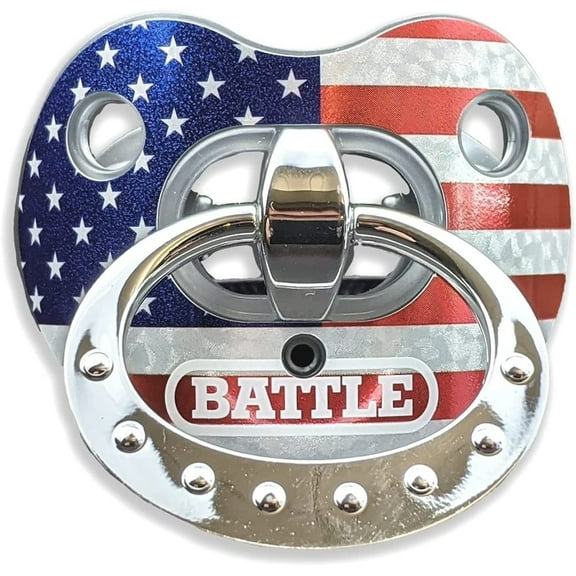 Battle Sports Binky Oxygen Chrome Lip Protector Mouthguard - USA Flag