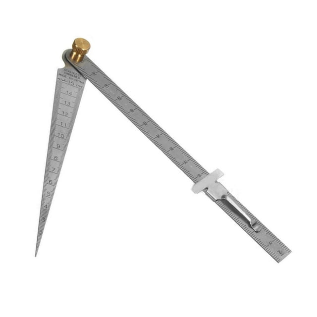 2-Piece Stainless Iron Taper Gauge Set - 0-15mm Measuring Range, 0.1mm Precision - Portable Wedge Feeler Gauges for Inner Diameter & Aperture Measurement, Easy-Carry Hole Sizing Tools with Clear
