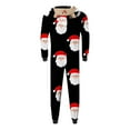 thumbnail image 5 of Zwiiyzr 2024 Family Christmas Pajamas Matching Sets Onesie Trendy Lattice Print Plush Long Sleeved Jumpsuit Family Parent-Child Wear Mom Black, 5 of 7