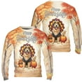 thumbnail image 3 of Happy Thanksgiving Golden Retriever Turkey Costume Pumpkins Autumn Leaves All Over Print 3D Sweatshirt Unisex Merch Goldens Dog Lover Gifts Idea - 13014, 3 of 6