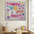 thumbnail image 3 of ViciArt Happy to See Your Face Classroom Tapestry – 40"x60" Polyester Retro Fun Teacher Wall Hanging, Back to School Decor, 3 of 4