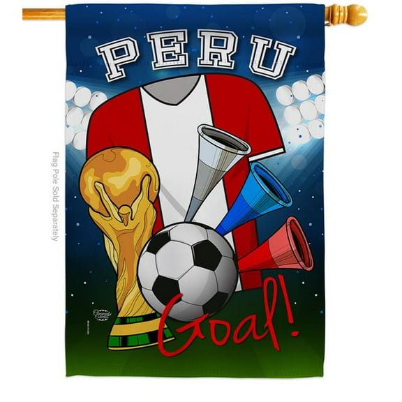 Ornament Collection H192105-BO World Cup Peru Soccer Sports 28 x 40 in. Double-Sided Decorative Vertical House Flags for Decoration Banner Garden Yard Gift