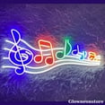 thumbnail image 3 of Glowneon Music Note Neon Sign, Music Led Light, Musical Note Led Sign, Handmade Stave Music Neon, 3 of 4