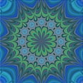 thumbnail image 1 of Ahgly Company Tapis de Zone Lavable en Machine Carré Bleu Geai Bleu Transitionnel, 6 Pieds Carré, 1 of 7