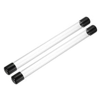 Clear Rigid Tube Round Plastic Tubing with Black Rubber Caps Polycarbonate Water Pipe, 305mm, 21mmx24mm, 2 Set