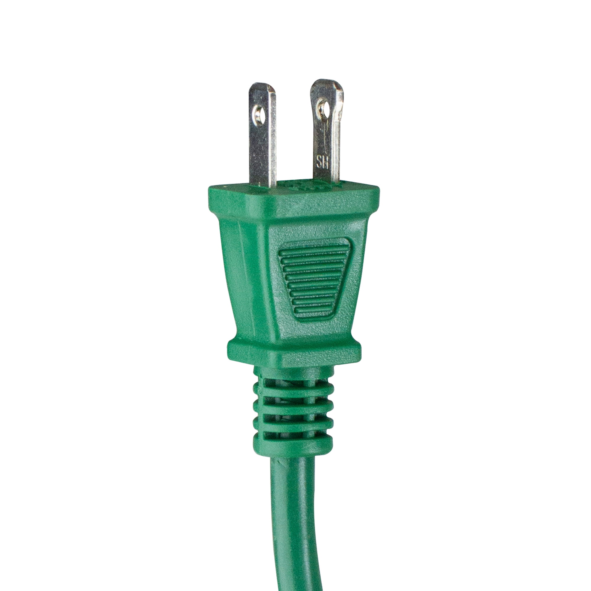 Northlight Two-Prong Outdoor Extension Power Cord with End Connector - 40' - Green