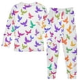 thumbnail image 2 of joogoo Bird Pattern 2 Piece Long Sleeve Tee and Pants Cotton Pajama Set 8Y, 2 of 7