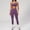 Purple, variant on 2 Piece Workout Sets for Women, Seamless Cutout One Shoulder Sports Bra V Scrunch Butt Lifting High Waist Leggings Gym Set