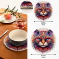 thumbnail image 3 of Cat Head Colorful Trivet Mats Pot Holders Cotton Woven Non-Slip Heat Resistant for Hot Pots Pans Pats for Cooking Baking Set of 2, 3 of 7