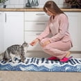 thumbnail image 3 of Blue Chevron Geometric Boho Pattern Kitchen Rugs Sets Of 2,Anti Fatigue Kitchen Mat Rugs Non Slip Washable,Decorative Kitchen Floor Mats for Kitchen,Sink,Laundry,17"x30"+17"x47", 3 of 7