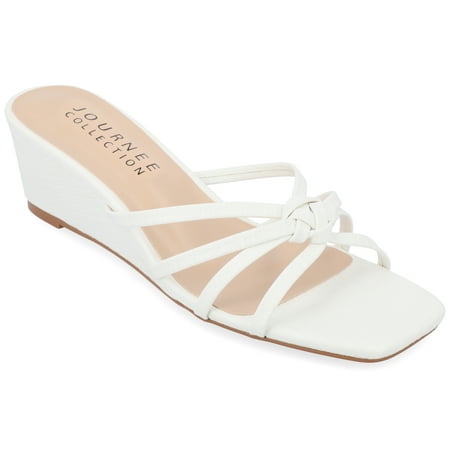 

Journee Collection Womens Blayke Multi Strap Slip On Wedge Sandals