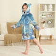 thumbnail image 4 of FORMRS Niños Bathrobe Unisex Hooded Robe Soft Plush Pajamas Sleepwear, Size 2-3T, Crystal Ocean, 4 of 7