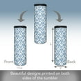 thumbnail image 3 of Highland Home Blue & White Floral 17 oz. Double Wall Stainless Steel Tumbler w/Lid, 3 of 6