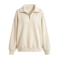 thumbnail image 2 of Mifsaly Girls Quarter Zip Pullover Sweatshirt Kids Back to School Sweatshirts Stand Collar Long Sleeve Fall Winter Casual Everyday Clothing, 2 of 2