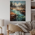 thumbnail image 2 of Designart "Geyser Erupting Azure Collage I" Landscape & Nature Print on Natural Pine Wood, 2 of 5