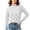 White, variant on Athleisure Wear Long Sleeve Mock Neck Top for Women Full Zip Activewear Slim Fit Solid Breathable Stretchy Athletic Performance Training Tops Dark Gray L