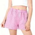 thumbnail image 5 of Mifsaly Girls Plaid Casual Shorts Toddler Kids Comfort Elastic High Waisted Lounge Shorts Soft Breathable Summer Vacation Clothes with Pockets, 5 of 6