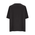 thumbnail image 2 of Jewelreauty Women V Neck Shirts Summer Oversized Short Sleeve Loose Solid Blouses Casual Lightweight Cozy Tops (S, Black), 2 of 4
