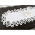 thumbnail image 2 of White European Lace and Antique Jacquard Fabric Table Runner (14" x 27" | 16" x 35"/44"/54" 14"x70"), 2 of 3