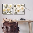 thumbnail image 2 of White Rose Flowers Traditional Botanical & Floral Graphic Art Black Framed Art Print Wall Art, Set of 2, 2 of 8