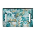 thumbnail image 2 of Renewold Golf Cart Seat Protector Sweat Absorption Comfort Golf Cart Seat Towel Blanket with Pockets Universal Fits for 2 Person Club Car, 52" x 32", Marble Teal Gold, 2 of 7