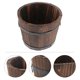 thumbnail image 4 of Wooden Round Barrel Planter Flower Pots Home Office Garden Wedding Decor (Flat Mouth/Medium/Brown/15x12x13cm), 4 of 4
