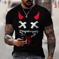 thumbnail image 1 of Los Hombres Casual Suelto De Impresión 3D Par De Mangas Cortas De Moda De Color Coincidencia De Cara Sonriente T-shirt XS-6XLpangjing, 1 of 3