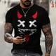 thumbnail image 3 of Los Hombres Casual Suelto De Impresión 3D Par De Mangas Cortas De Moda De Color Coincidencia De Cara Sonriente T-shirt XS-6XLpangjing, 3 of 3