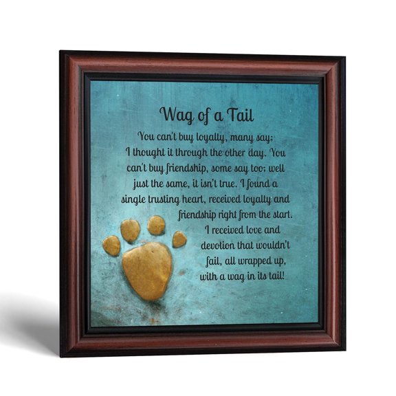 Dog Decor Picture Frame with Paw Print, Wag of a Tail Poem