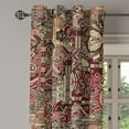 thumbnail image 3 of Ambesonne Ethnic Grommet Curtain, Traditional Bohemian Blooms, 50"x72", Dark Rust Eggshell, 3 of 5