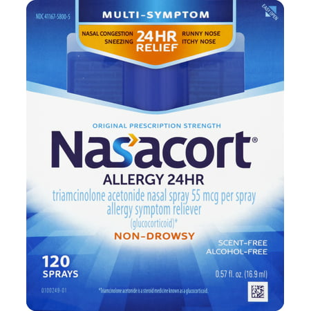 Nasacort Multi-Sympton 24Hr Nasal Allergy Relief Spray, 120 (Best Nasal Spray For Runny Nose)