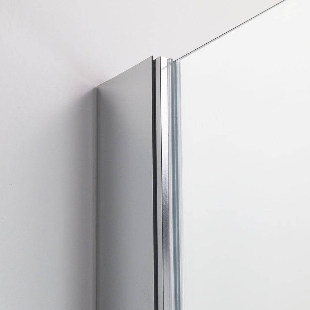 Sunny Shower Semi-Frameless Pivot Swing Shower Door One Panel Glass in Chrome