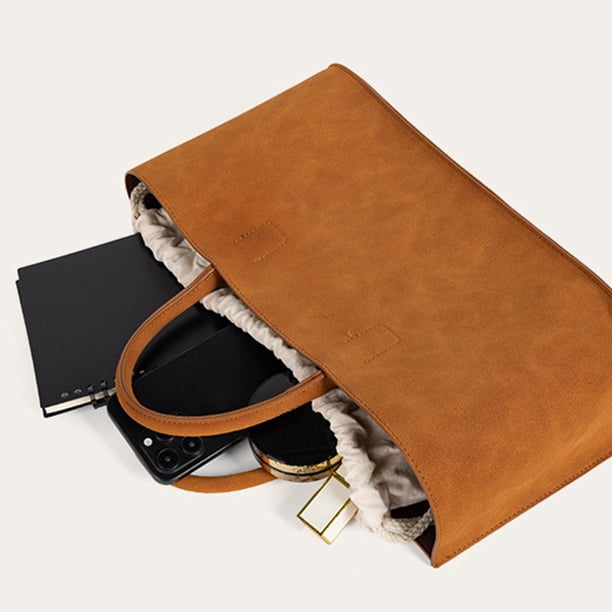Bolso Mano para Mujer Con Múltiples Bolsillos Gamuza (marrón)