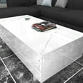 thumbnail image 5 of COSVALVE Modern Marble Coffee Tables 41"x20"x14" Living Room High Gloss Rectangular Furniture,White, 5 of 6