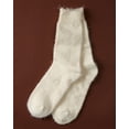 thumbnail image 5 of MeMoi Women's Solid Plush Fuzzy Warm Crew Sock - Womens - Female, One Size, Ivory, 5 of 7