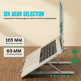 thumbnail image 5 of VerdeVida Laptop Stand, Portable Laptop Holder Computer Stand for Desk, Metal Foldable Laptop Riser with 6 Levels Height Adjustment, Compatible with MacBook, HP, Lenovo, Dell, Silver, 5 of 7