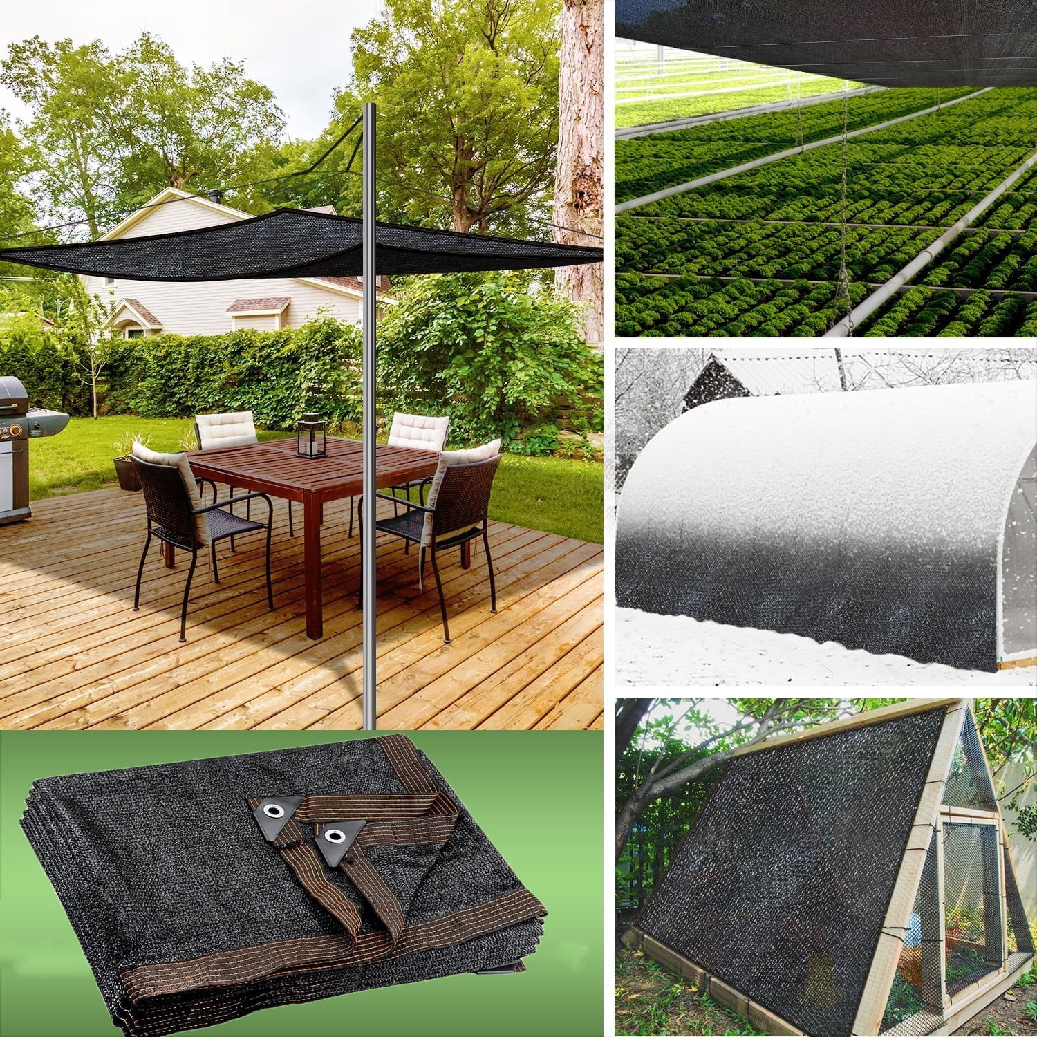 Shade Cloth,10ftx20ft Garden Shade Mesh Netting with Grommets, Sun Shades Outdoor Patio, Sun Shade Net for Patio Plants Greenhouse Chicken Coop Black Shading Rate 70% -90%,Black