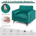 thumbnail image 4 of Costway Fabric Accent Armchair Single Sofa w/ Bolster & Side Storage Teal, 4 of 9