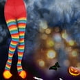 thumbnail image 2 of Women Girls Rainbow Multicolor Striped Tights Opaque Stockings Slim Pantyhose for Christmas Costume, 2 of 20