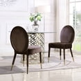 thumbnail image 3 of Lambrett Dining Chair Velvet Upholstered Oval Back Armless Design Set of 2, 3 of 11