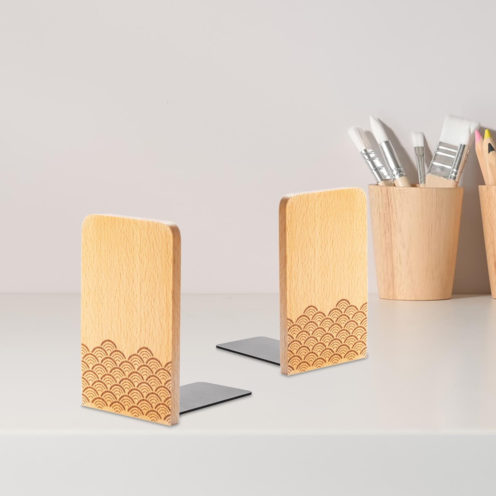 Books Stopper Book Support Organizer Solid Stationery Non Skid Wood