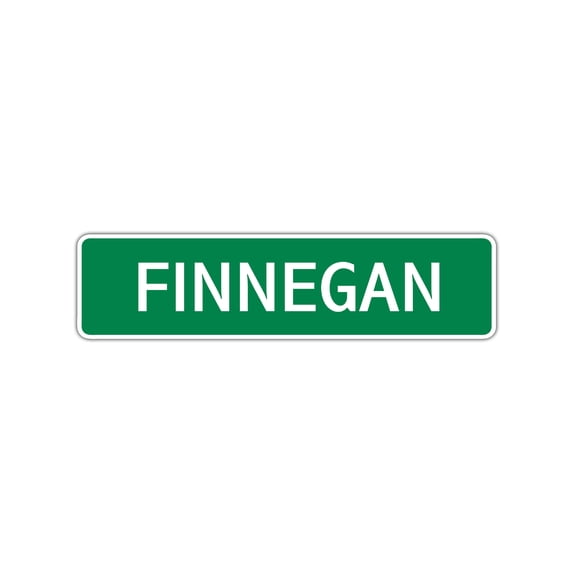 Finnegan Boys Children Name Letter Printed Label Novelty Indoor Outdoor Wall Plaque Decoration Aluminum Sign 4"x18"