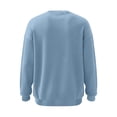 thumbnail image 6 of Mens Sweaters Crew Neck Long Sleeve Solid Color Fashion Loose Thicken Fall Pullover Sweater Blue XL, 6 of 7