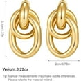 thumbnail image 3 of Gifts for women-Gold Geometric Drop Dangle Earrings Long Link Jewelry for Women, 3 of 5
