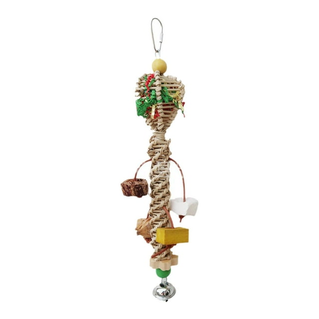 Bird Chewing Toy Perch Training Shredding Toy for Conures Cockatoos Lovebird 6x34cm