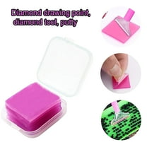 Diamond Art Glue and Wax for Painting, DIY Art Wax Holder Case With Glue Clay and Storage Box for Embroidery Accessories, Pink, 6 Pcs, 0.98x0.98"