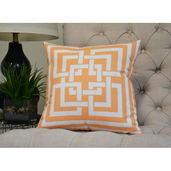 20 x 20 inch, Greek New Key, Geometric Print Pillow, Yellow
